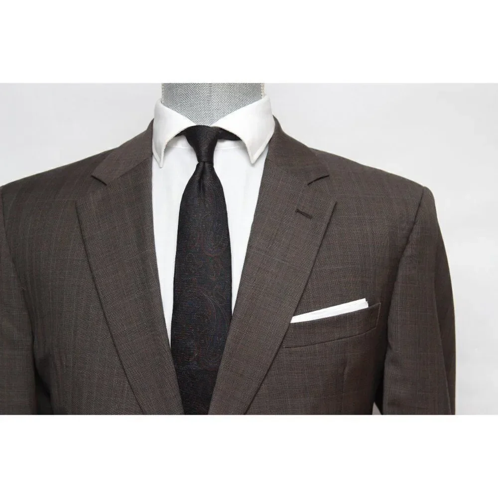 42L Jos A Bank Men's Wool Blazer Sport Coat Wool‎ Brown D030136